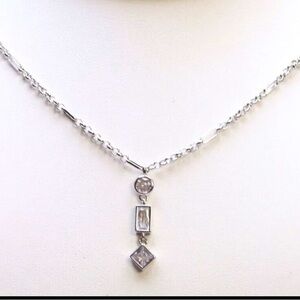 Luv AJ Mixte Charm Cubic Zirconia Necklace Gold Tone